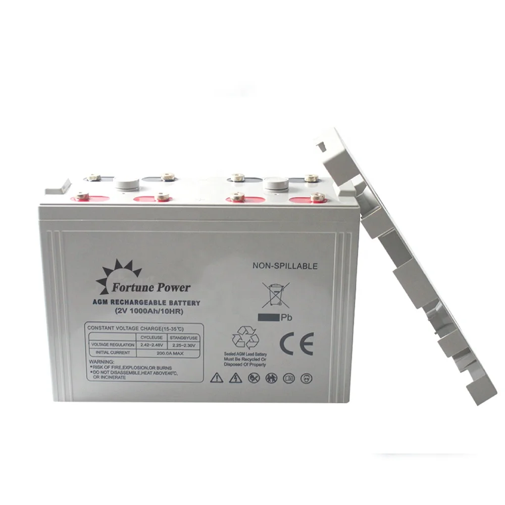 
2V 1000Ah Solar Lead Acid Battery Cell 12S1P Formed 24V 1000Ah Deep Cycle gelBattery 
