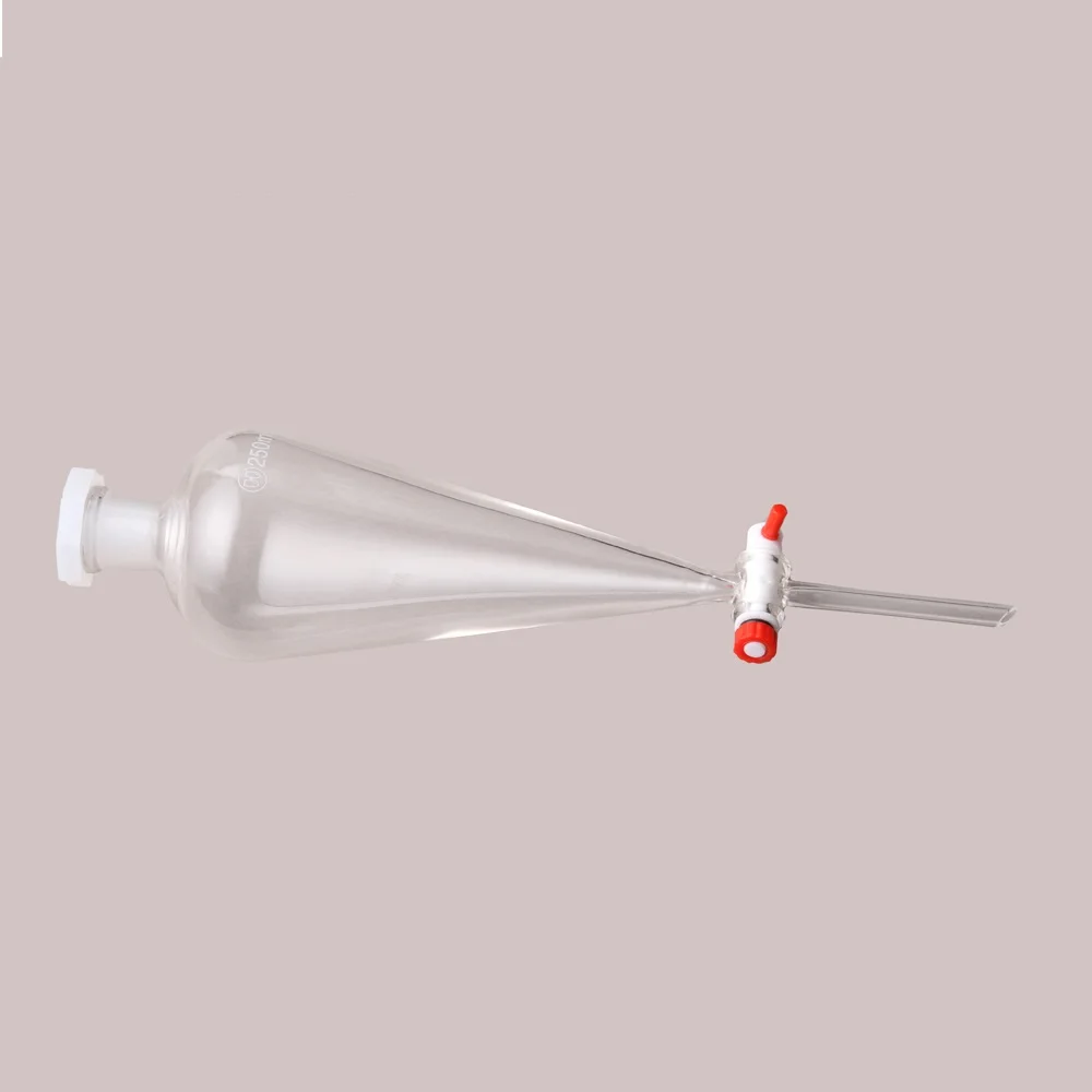 
Huaou 500ml Pear shape Separatory Funnel with ground-in glass or plastic stopper and glass stopcock 
