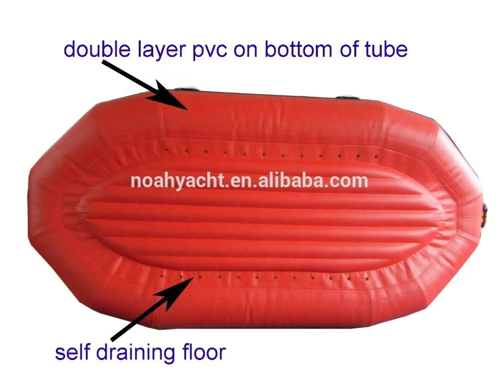 PVC / Hypalon Self-Bailing white water river  Rafts with paddles  420cm