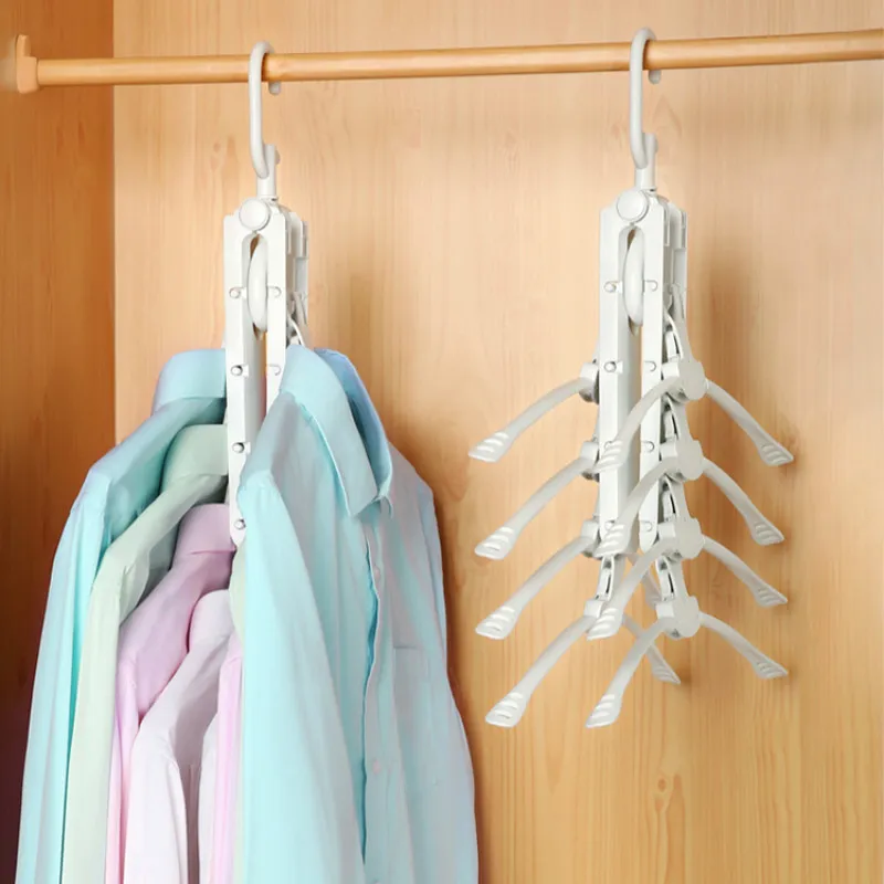 Space saving plastic clothes hanger cloth dry hanger cloth drying hanger