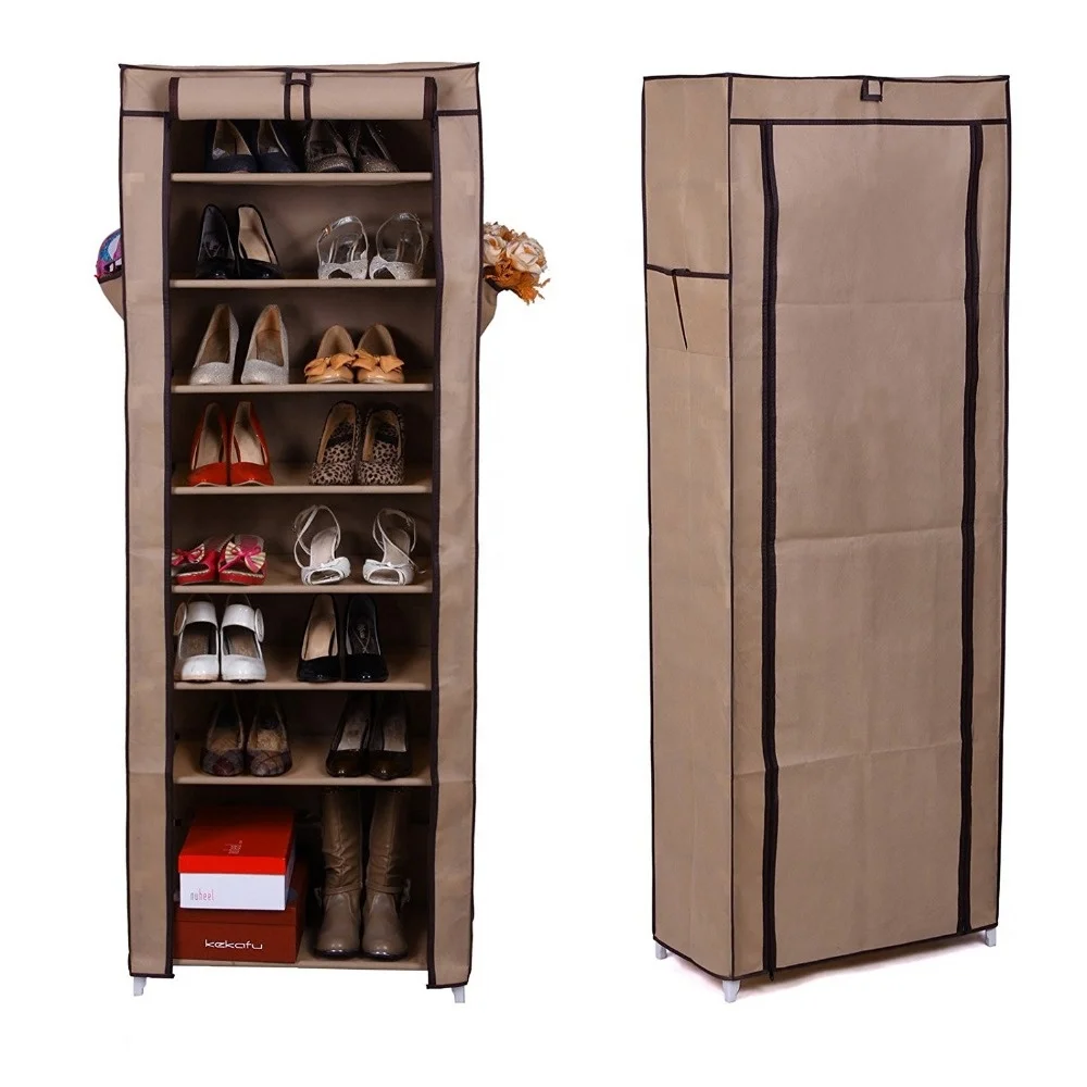 Best selling wholesale 10 layer shoe cabinet adjustable free standing folding waterproof Shoe rack