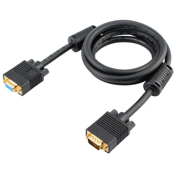 1.5m DB 15 PIN Black SVGA SUPER VGA Monitor MM Male To Female extension Cable CORD FOR PC TV