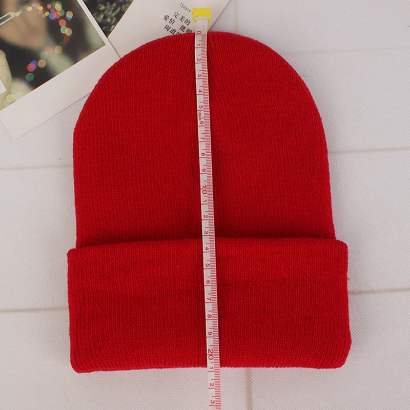 Hot selling acrylic wool hat fluorescent customized hat warm lovers winter knitted hat