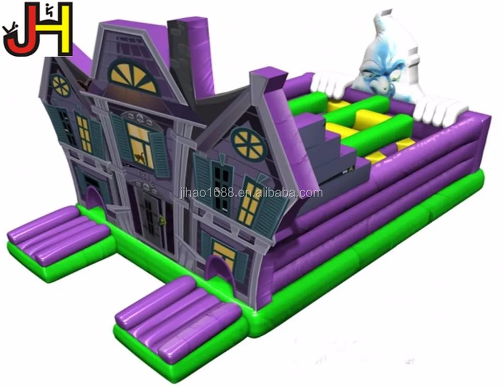 Halloween Haunted House Inflatable Obstacle Maze Bouncer Fun City Jumping Castle