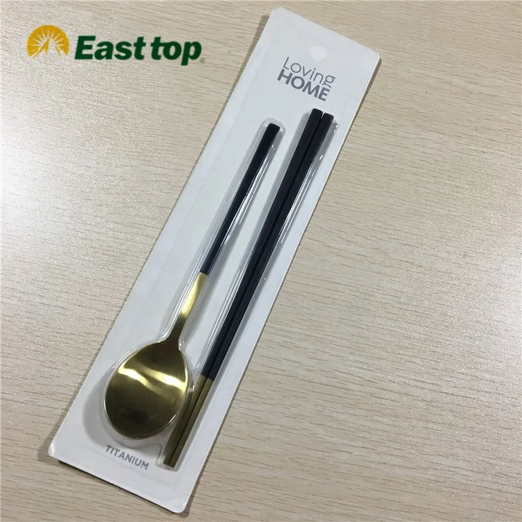 Stainless steel chopsticks spoon Korean flatware set fashion cutlery stocked