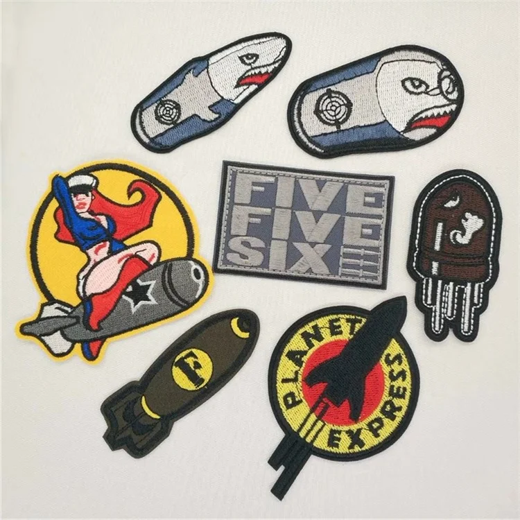 Tiger lion leopard skull snake embroidery label Roses flower embroidery patches Cartoon cloth woven badge