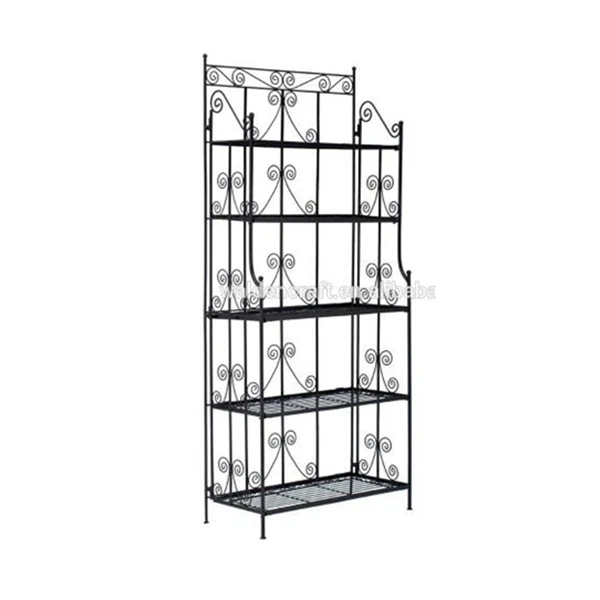 Outdoor indoor metal 5 tier plant stands iron shelf