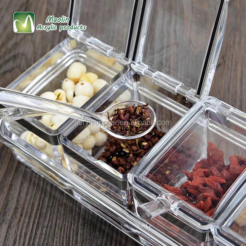 
acrylic box wholesale Seasoning box with lid 