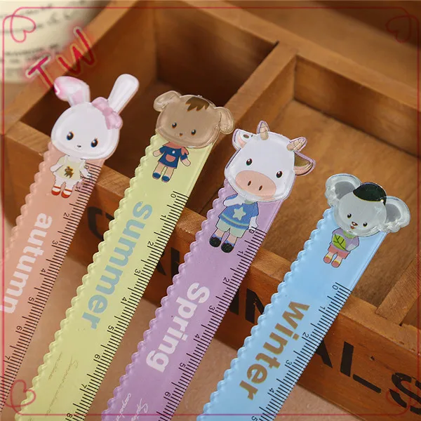 Office & School Supplies korean stationery cute animal shape plastic ruler 036