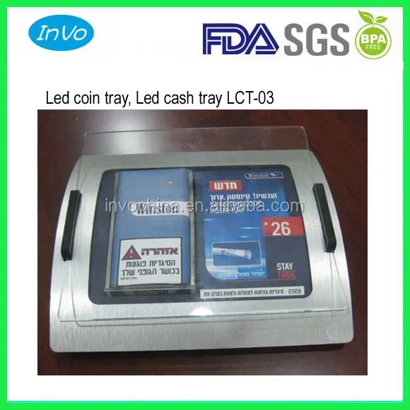 Светодиодный дисплей сигареты света поднос наличных денег со светом LCT-03