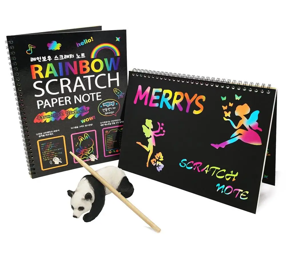 
Scratch Art Rainbow Notebooks, Scratch It Off Paper Activity Set for Kids, Scratchboard Arts & Crafts Kits Scratch Art Notebooks 