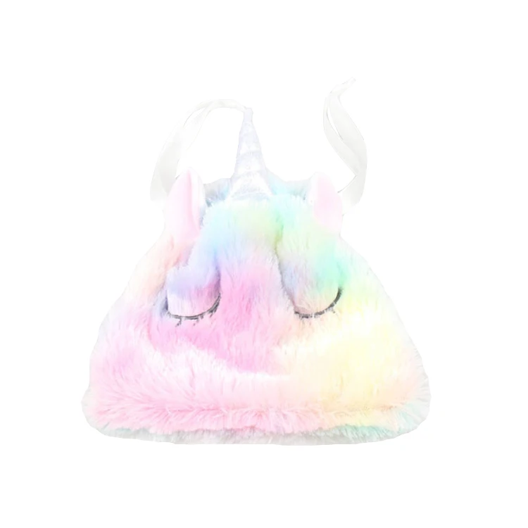 Factory plush custom animal rainbow unicorn slipper