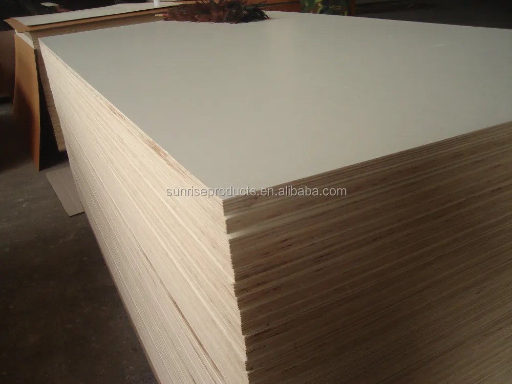 
17mm melamine coated plywood with matt surface finish and warm white color 