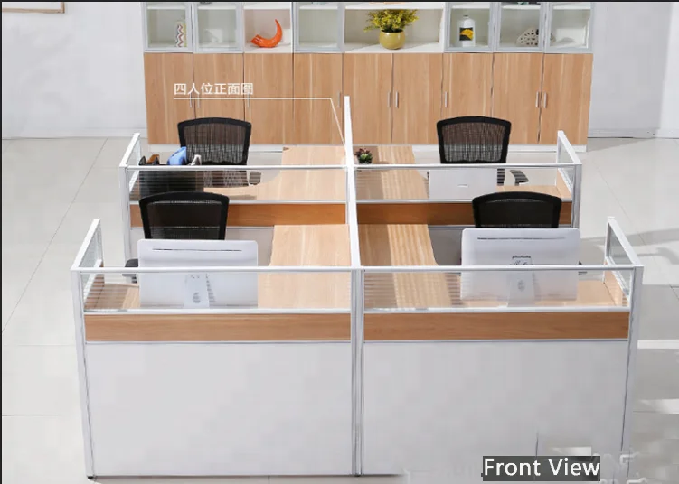 Customize Office Partition Extrusions Aluminum Profiles Office Furniture Cubicle Workstation Desk 8 Person Workstations