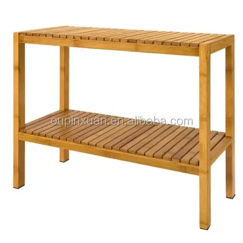 Natural eco-friendly 100%Bamboo Shoe Bench Bamboo Bathroom Shelf Shower Shelf Storage