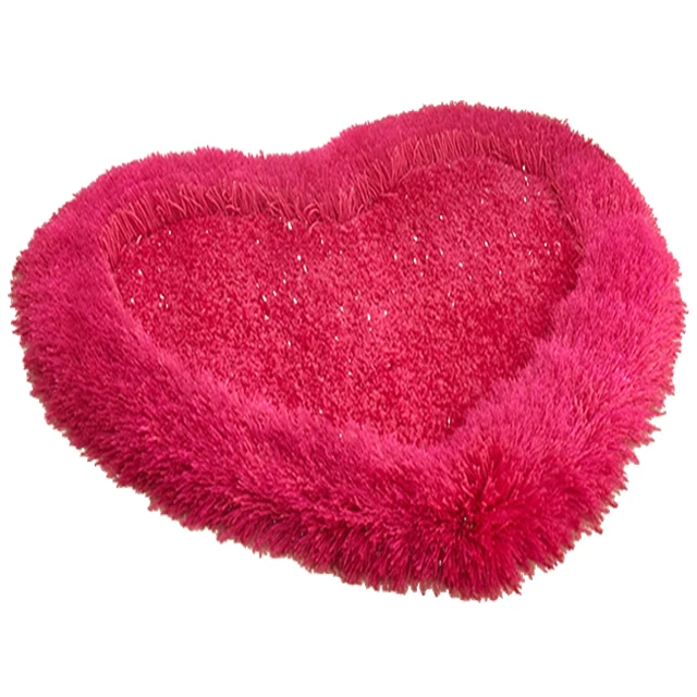 Rose heart shape long pile soft shaggy carpet