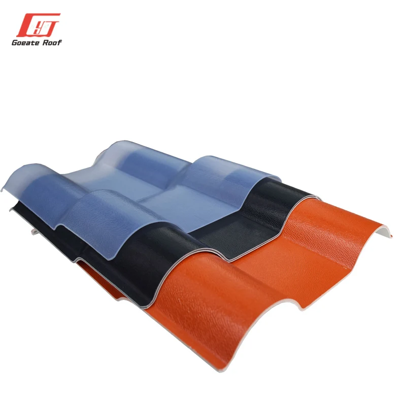 Fire resistant plastic corrugated roofing synthetic terracotta roof tile