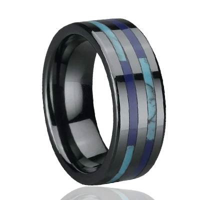 
fashionable lady ring jewelry epoxy inlay ceramic ring 