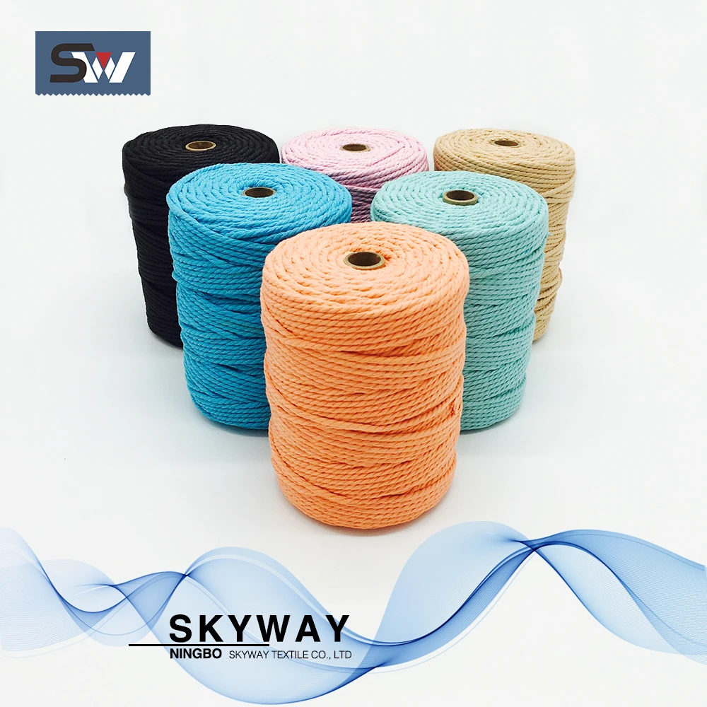 4mm color dyed twine cotton rope