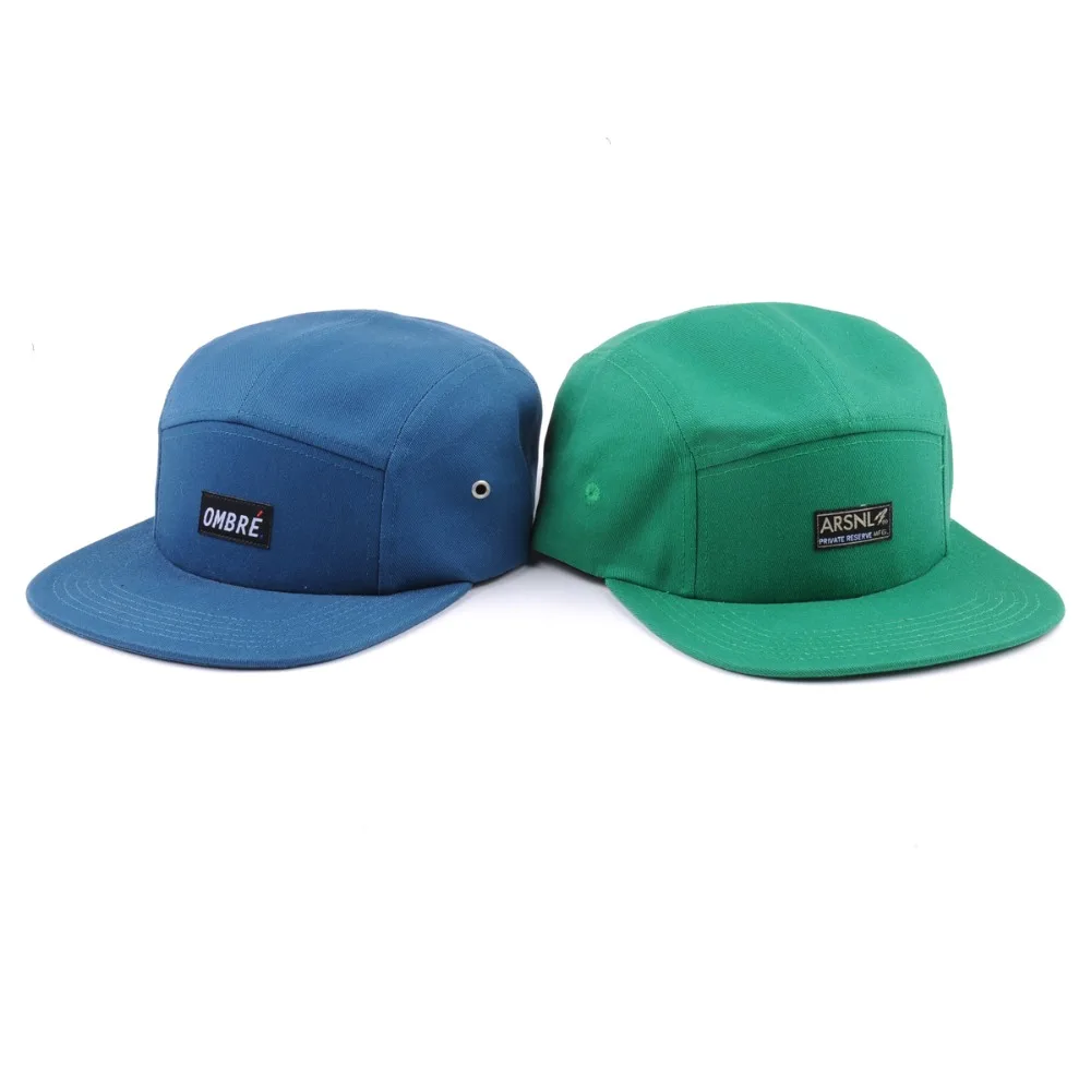 Fashion cheap flat camp designer 5 panel cap