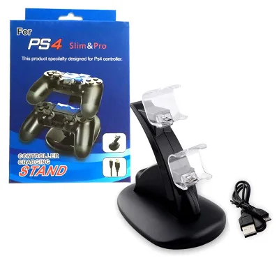 USB Dual Gamepad Charger Controller Game Controller Power Supply Charging Station Stand For  Playstation 4 PS4