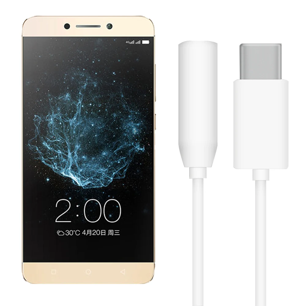 
USB Type C to 3.5mm Adapter Cable Headphone Earphone Jack AUX Type-C Convertor Cabel for Letv Leeco Le Max 2 Pro 3 for xiaomi 
