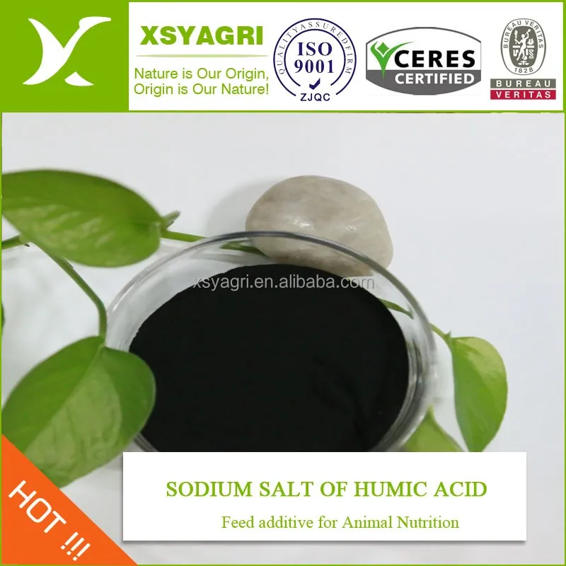 Fish feed additive quick release sodium humate flake for water purity treatment