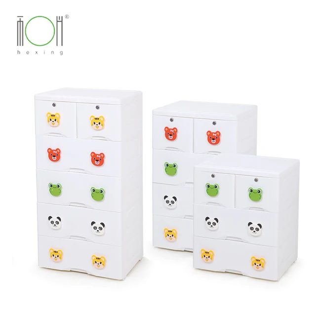 Прямая поставка с фабрики, на возраст 3, 4, 5 ярусов пластиковом черном/белом милые животные комод