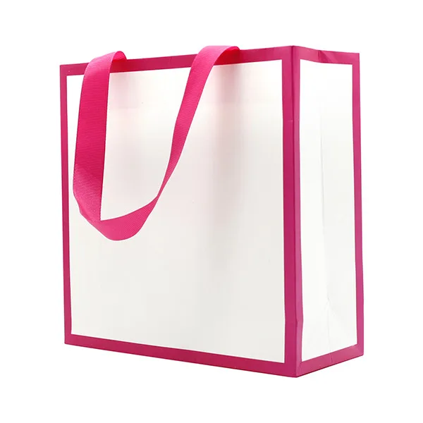 Black Frame Shopping Paper Bags with Logos Custom Print Paper Bag with Handle