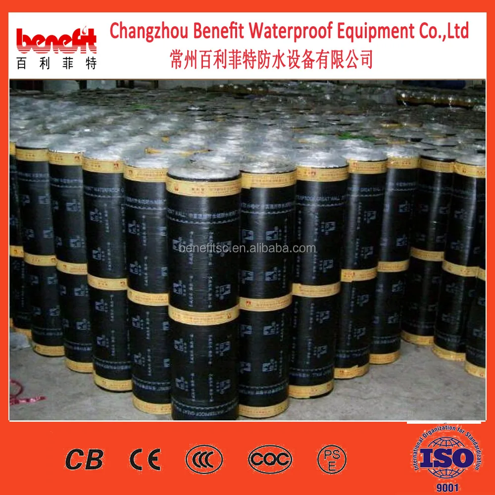 3mm 4mm polyester mat PE film bitumen waterproof roofing torch rolls