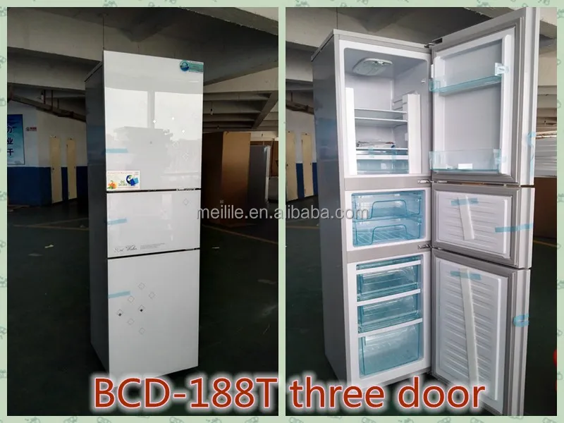 Meilile DC powered solar refrigerator three door BCD-188T