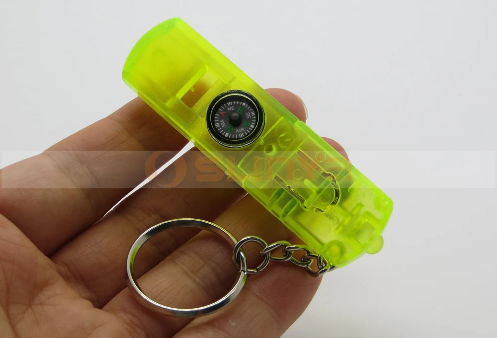 Colorful Flashing LED Light Camping Hiking Survival Whistle Lights With Compass