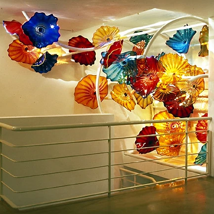 Multi color glass wall decoration