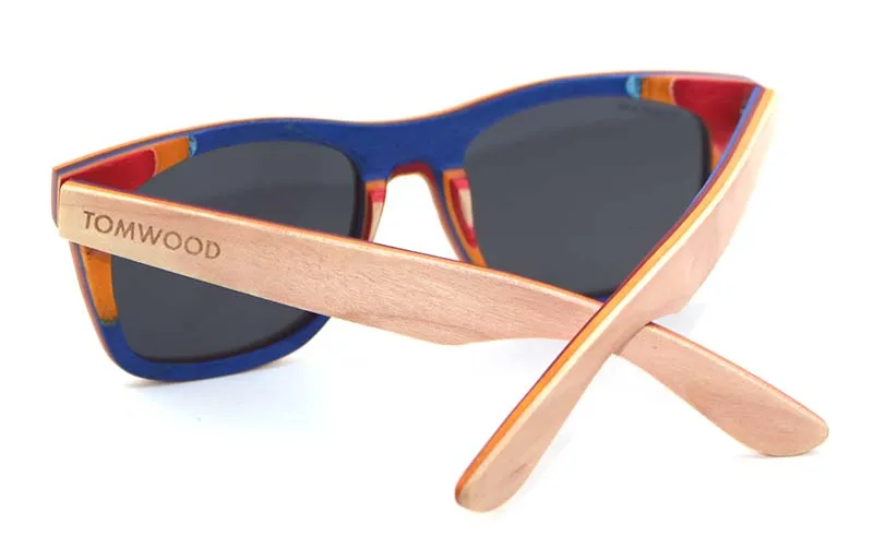 new products handcrafted fashionable design recycled skateboard wood bamboo sunglasses 2020