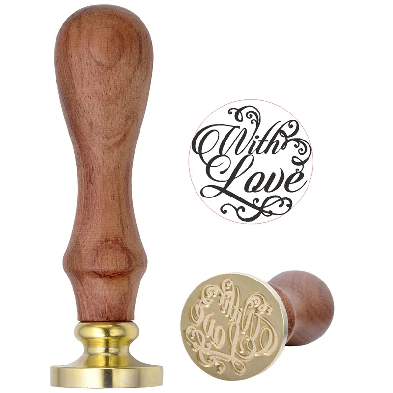 Retro Wood Classic Decorative Merry Christmas Happy Birthday Invitation Antique Sealing Stamp Wax Seal Stamp