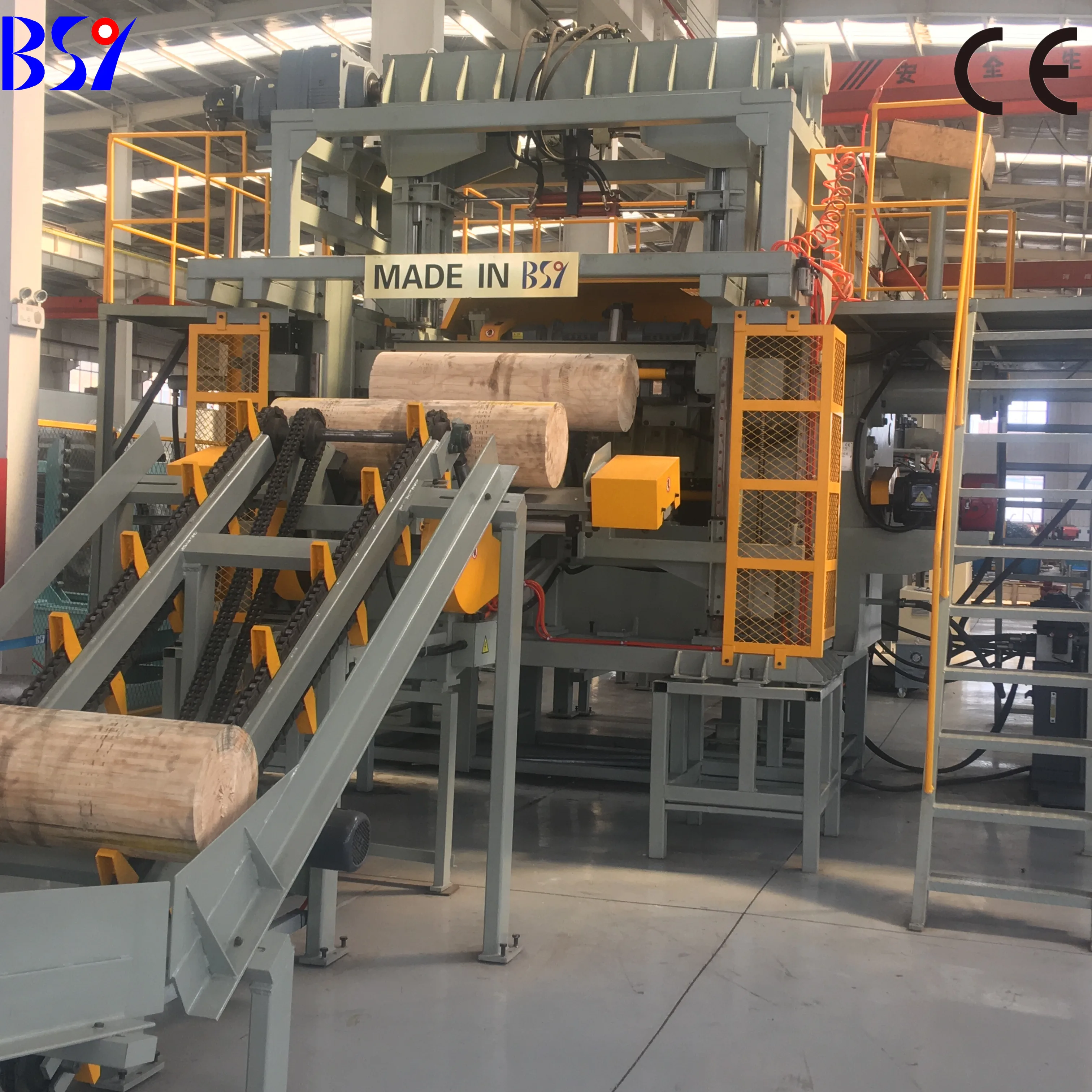 Automatic film faced plywood production line/plywood making machine for flooring/veneer peeling lathe 4ft