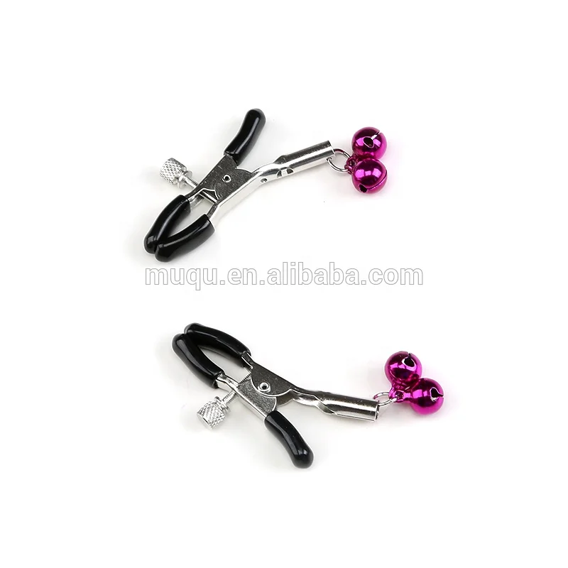 Sexy Massage Nipple Breast Clamps Stimulate Labia Clip With Bell Stimulate Labia Clitoris Clip