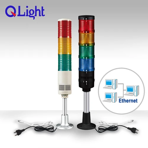 Modular/Normal Ethernet LED signal tower light with built-in sound