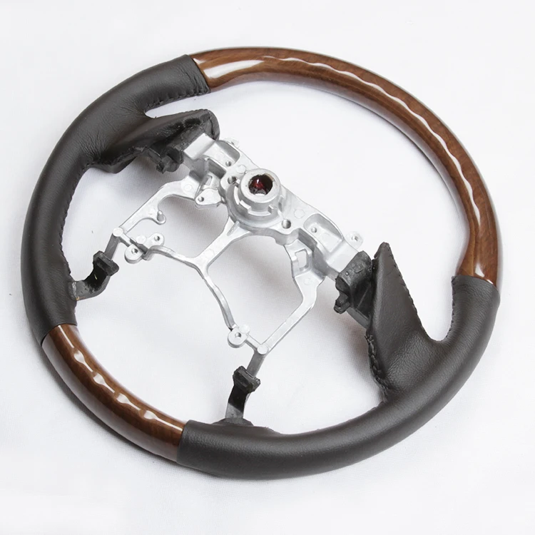 Aluminum Alloy Steering Wheel With Wooden For Toyota Land Cruiser PradoLC150 Accessories 2010-2017