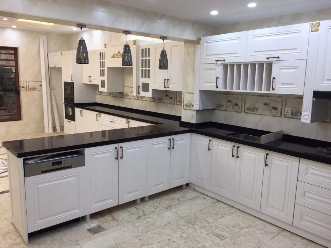 Prefab Laminate Starlight Quartz  Kitchen Countertops In Foshan
