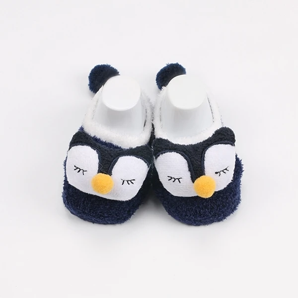Winter thick terry baby socks with rattle feather yarn newborn baby 3D socks non slip