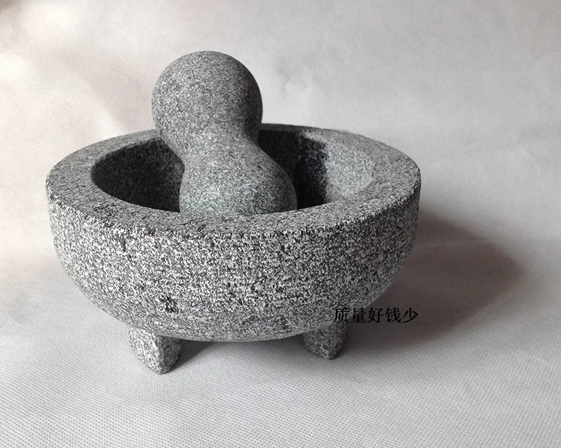 
6inch / 8inch molcajete stone mortar and pestle herb and spice tools garlic pepper grinder granite mortar mexico 