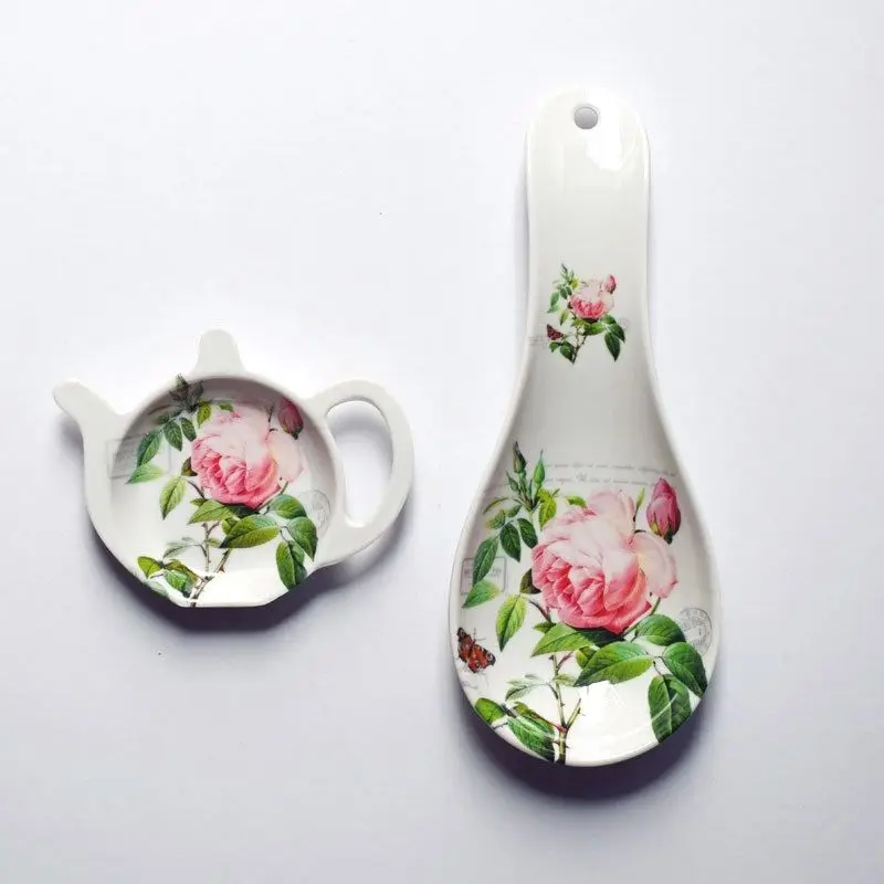 Rose design romantic style melamine spoon rest