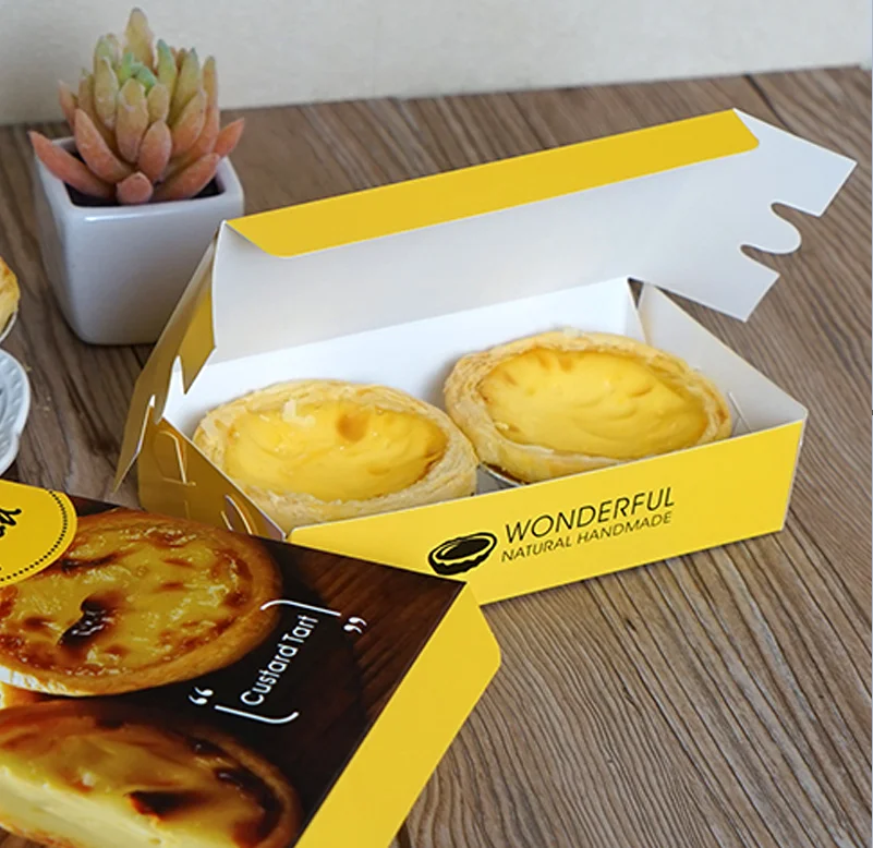 Disposable Food Touch Cardboard Egg Tart Box Bakery Box Bread box