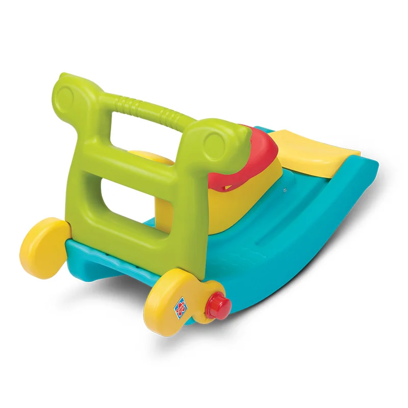 Family indoor multi-functional baby folding mini slide and rocking horse day care center kids toy for sale