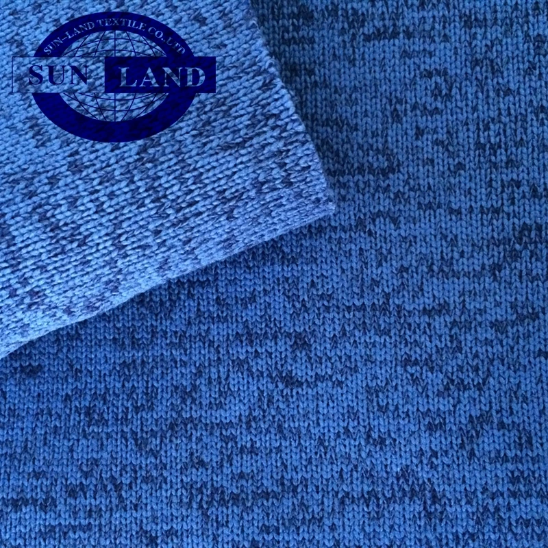 100% polyester thick needle melange fleece fabric for autumn winter cloth keep warm