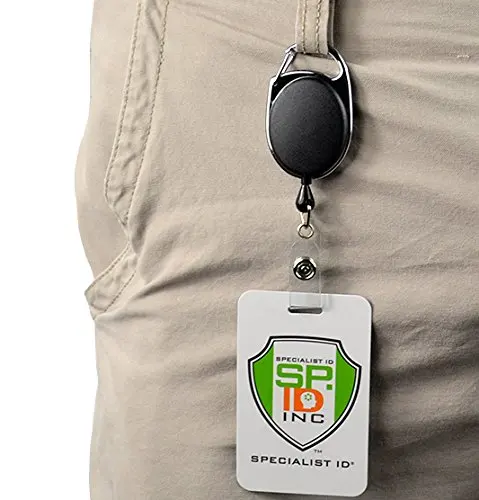 Bulk ID Premium Carabiner Clip Badge Reels - Retractable I.D. Card Holders Stock Colors