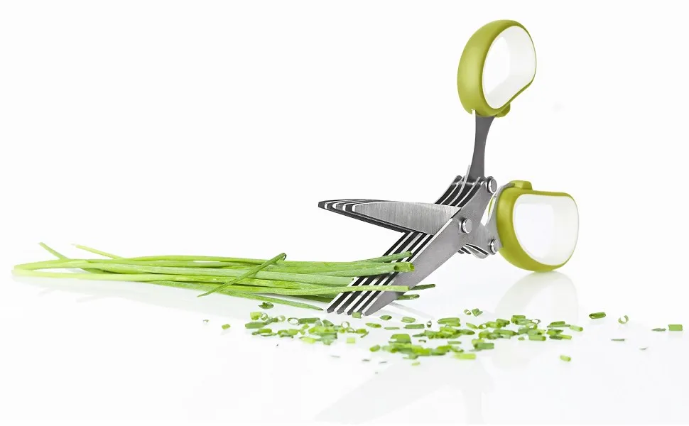 Wholesale hot sale multi-function vegetables 5 blades herb Shears Stainless steel kitchen scissors for cooking cutting