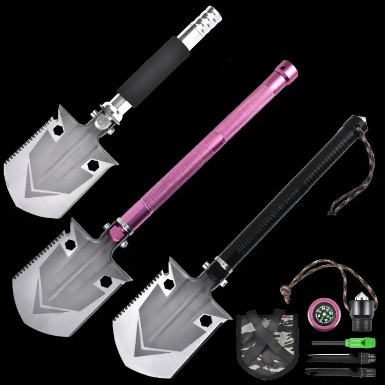 Wholesale Small Stainless Steel Spade Multifunction Outdoor Camping Metal Folding Shovel