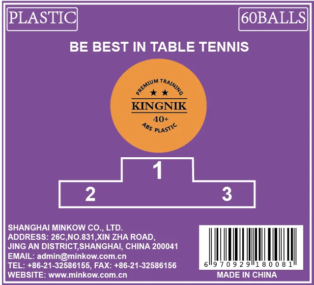 
KINGNIK 2 Star orange 40+ Premium Training plastic table tennis ball (60 balls per bottle) 